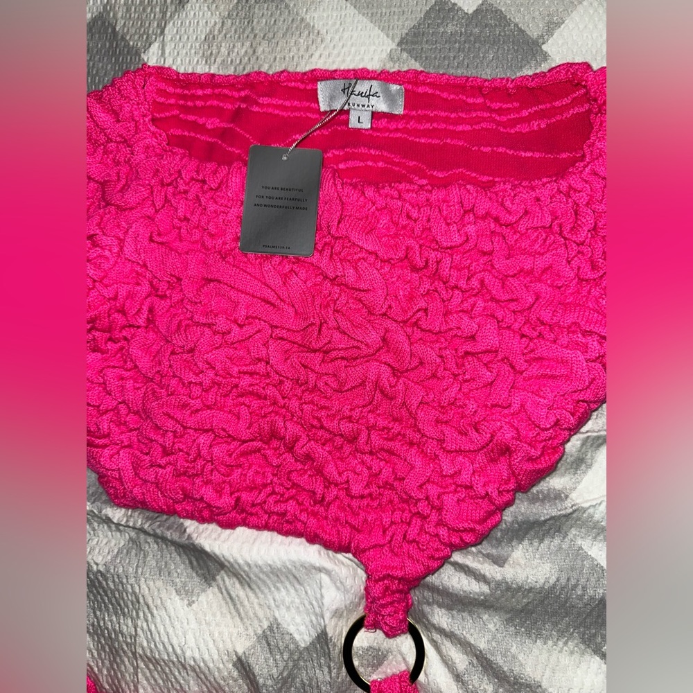 Hanifa Pink Off-Shoulder Two-Piece Dress - Picture 4 of 5